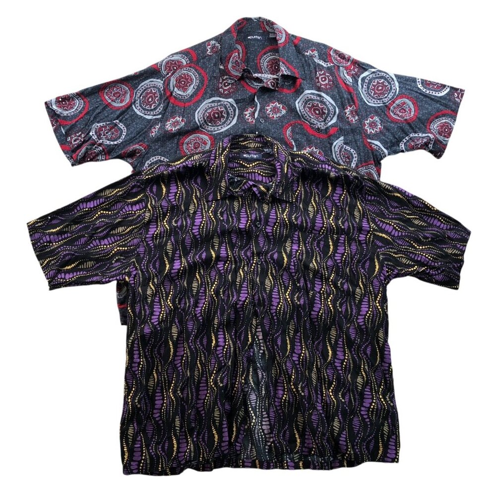 Puritan Mens Shirt Size XL Lot of Two Abstract Short Sleeve Casual Classic Y2K